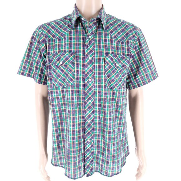 Wrangler Other - Wrangler Western Men Shirt Check Pearl Snap Button Multicolor Size L
